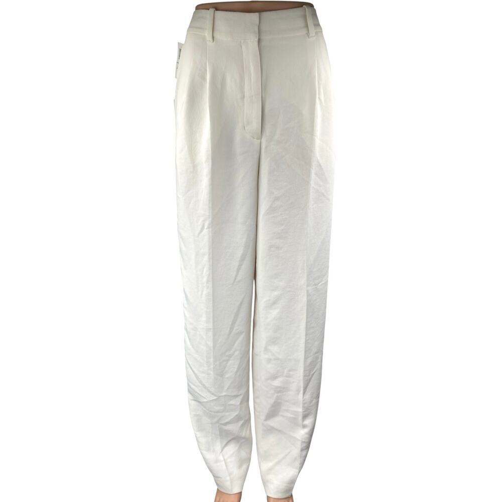 Aritzia Cream High-Waist Trousers Crepe